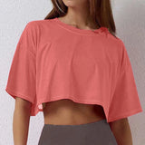Women’s Cotton Short-Sleeve Yoga Crop Top