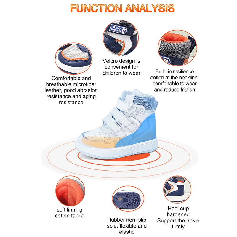 2022 Summer Boy Sneakers Toddler Kid Orthopedic Shoes For Children Ankle Support Leather Anti-Slip Sporty Running Boot Size24-36 2
