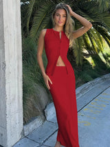 Women’s Ribbed Two-Piece Maxi Set