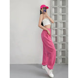 Drawstring Fitness Women's Pants Clothing Jogging Sports Elastic Waist Harem Trousers for Woman Pink Baggy Sweatpants Loose G 6