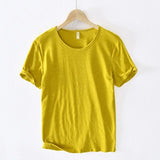 Mens Retro Raw Edge Cotton Tee