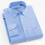 Men's Cotton Blend Solid Shirt, Formal Business Lapel, Long Sleeve