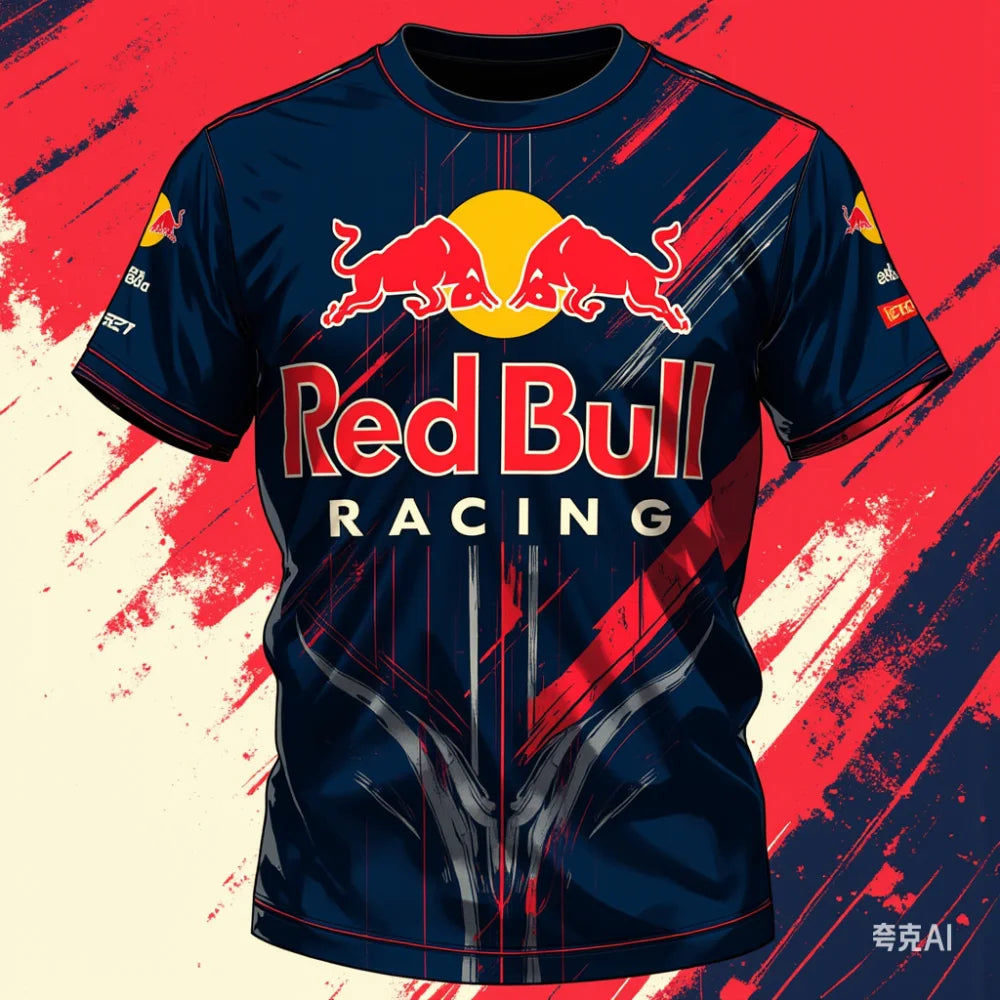 2025 New Red Bull Racing 3D Men's T-shirt F1 Formula Racing Red Bull Racing Suit Extreme Sports High Quality Brand Training Suit 2