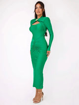 Hollow Out Long Sleeve Sexy Maxi Dress For Women Gown Autumn Winter 5