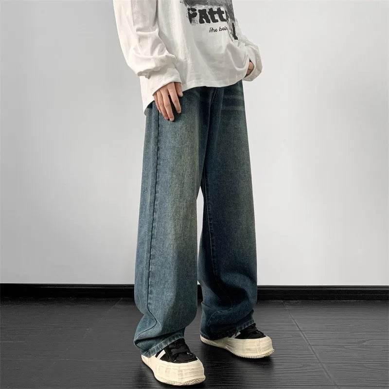 Men's Wide Leg Denim Pants | 2024 Loose Fit Jeans | Harajuku Streetwear Trousers 5