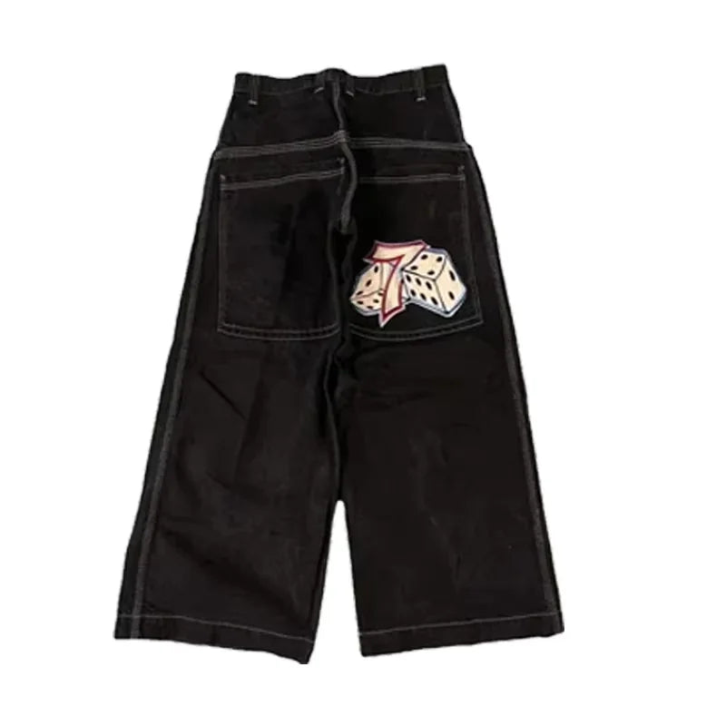 Y2K Embroidered Baggy Jeans
