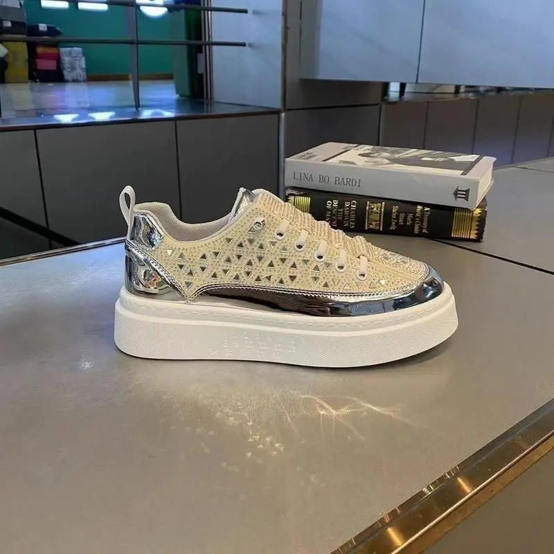 2025 New Arrival Trendy Casual Shoes High Aesthetic and Comfortable Adult Board Shoes White Men's Walking Shoe 2