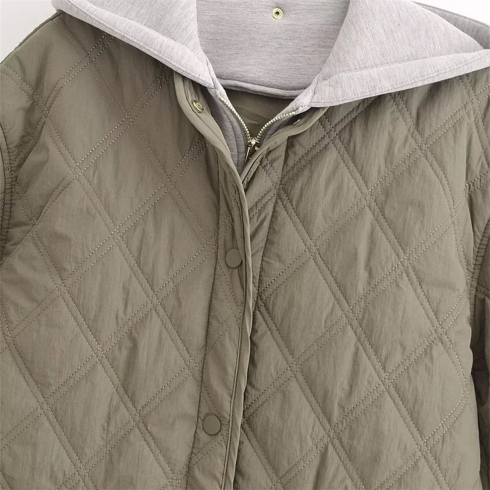 2024 Autumn/Winter New Product Fashion Casual Women's Round Neck Loose Long Sleeve Hooded Jacket Top 3