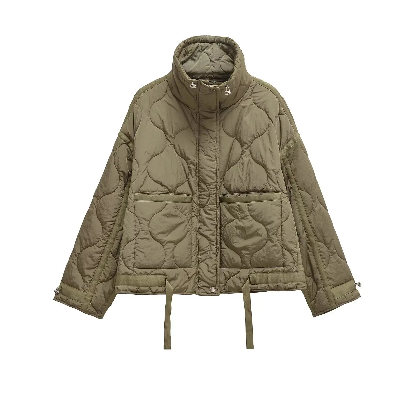 Women's Cotton Robe Zipper Solid Color Large Pocket Long Sleeve Winter New Jacket Cotton Robe 4