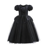 Girls' Dark Forest Queen Cosplay Dress with Wings