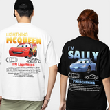 Fun Sally I'm Lightning Car Outfit T Shirt for Men Women Mcqueen Tee Shirt 100% Cotton New Arrival Clothing Love Gift For Couple 2