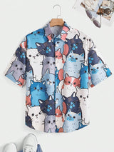 Men’s 3D Cat Print Hawaiian Shirt