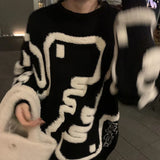 2022 New Arrival Autumn Winter Korean Style Women Casual Loose O-neck Cartoon Pullover All-matched Long Sleeve Sweater P325 5