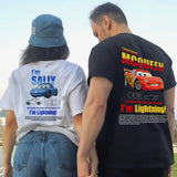 Fun Sally I'm Lightning Car Outfit T Shirt for Men Women Mcqueen Tee Shirt 100% Cotton New Arrival Clothing Love Gift For Couple 3