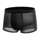 4pcs Men's Underwear Ice Silk Mesh Men Boxershorts Plus Size Panties Solid Sexy Men Boxer Summer Breathable Intimate Underpants 3