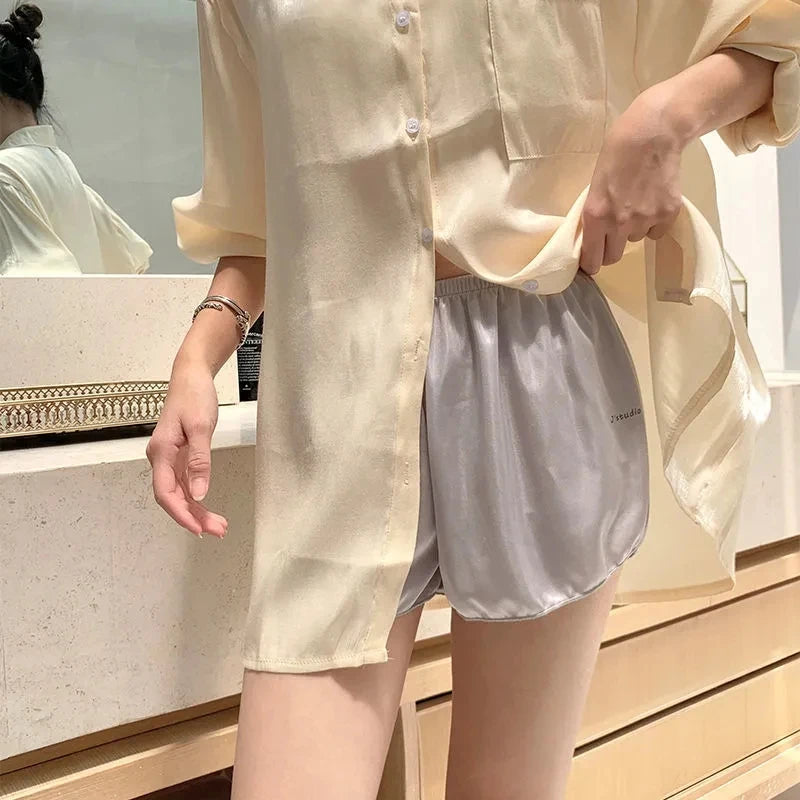 Comfortable Loose Short Pants Women Soft Ice Silk Streetwear Student Girl's shorts Female Sexy Beach Jogger Shorts Summer 5