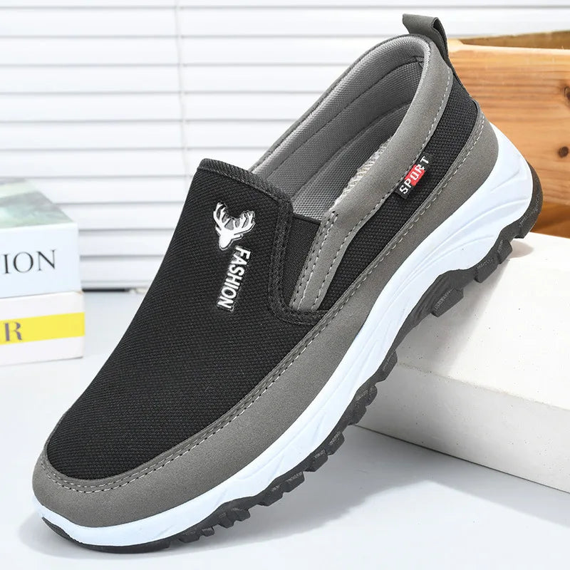 Men Tennis Shoes Warm Breathable Soft Bottom Non -Slip Casual Shoes Plus Velvet Comfort Slip-On Walking Winter Vulcanized Shoes