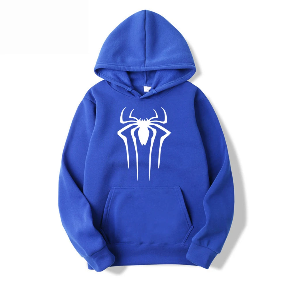 Fashion brand Men's Hoodie Casual Hoodie Sweatshirt Men's/Women's top Solid color printed spider hoodie sweatshirt