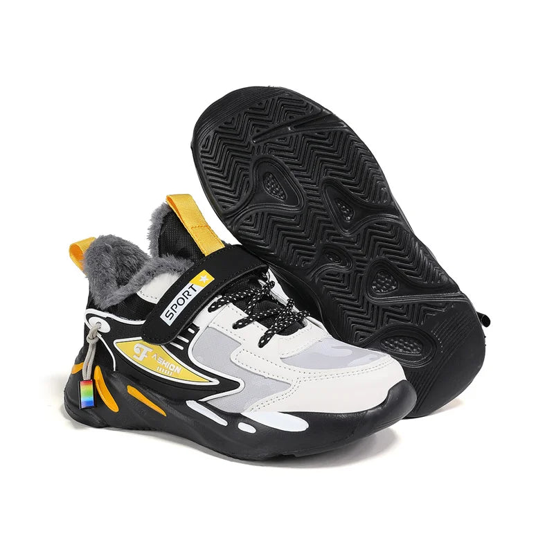 Winter Children Sneaker Shoes Fashion Platform Kids Boys Cotton Sneaker Warm Plush Casual Sports Tennis Shoes 6