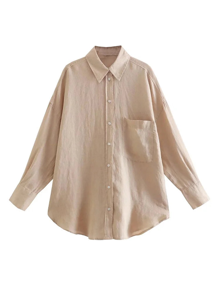 Vintage Oversized Button-Up Blouse