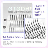 DIY A/M Shape Spikes Cluster Eyelash Extension Fish Tail Mix 3D Heat Bonded False Lashes Individual Makeup Natural Premade Fan 3