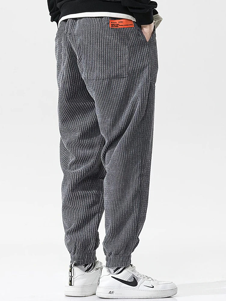 Baggy Corduroy Harem Pants Men | Solid Color Loose Sweatpants | Winter Casual Trousers 6