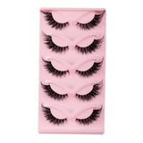 5 Pairs Cat Eye Lashes Faux Mink Eyelashes Natural long Manga Lashes Winged End Eye Elongated Eyelashes Fake Lashes Makeup 6