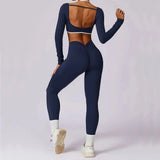 2Pcs Women Gym Set: Running Leggings & Sports Bra with Short Sleeve Top 2