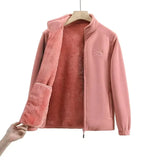 2026 Women's Wool Liner Coat Winter Loose-Fit Full Sleeve Polar Fleece Zipper Letter print Thickened Coat Cardigan Sporty jacket 4