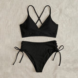 Gemini said Women’s V-Neck Lace-Up Bikini Set