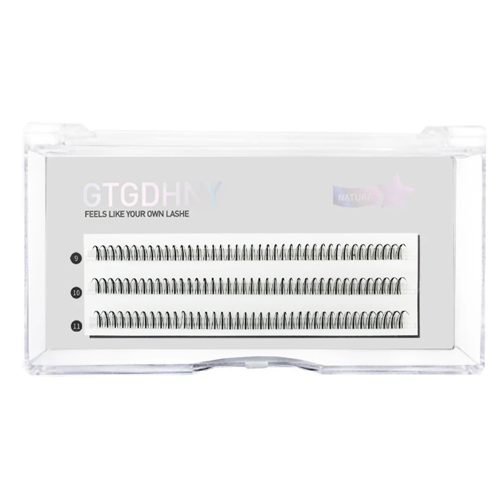 DIY A/M Shape Spikes Cluster Eyelash Extension Fish Tail Mix 3D Heat Bonded False Lashes Individual Makeup Natural Premade Fan 6