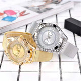 Luxury Brand Women's watches With Diamonds Simple Digital Design Ladies' Quartz Watch Casual Gold Mesh Belt Women Clock Strap 6