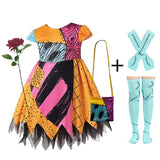 Classic The Nightmare Before Christmas Vintage Halloween Dress Sally Jack Jumpsuit Cosplay Clothes Children Fancy Party Apparel 4