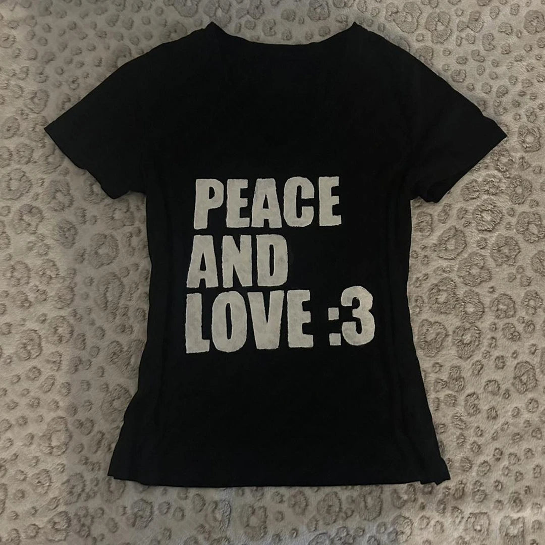 Y2k Style Aesthetics Streetwear Women Tee Summer Casual Gothic Letter Short Sleeve 90s Vintage Grunge T-Shirt Crop Top Emo Girls