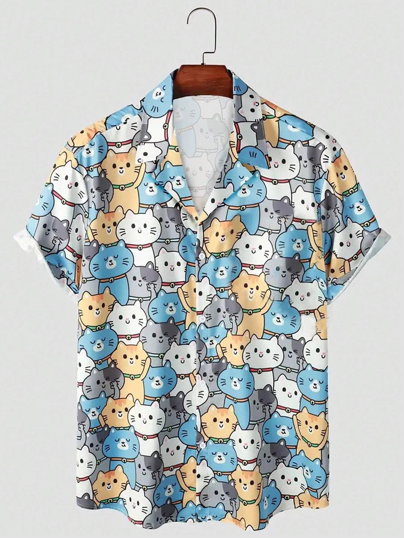 Men's 3D Cat Hawaiian Shirt - Summer Fashion, Short Sleeve 2