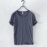 Mens Retro Raw Edge Cotton Tee