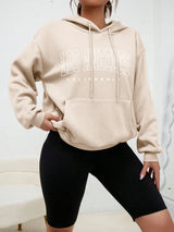 Los Angeles Letter Design Fleece Hoodie