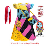 Baby Girls Halloween Cosplay Party Sally Dresses The Nightmare Before Christmas Anime Children Horror Cosplay Costume Outfit 2