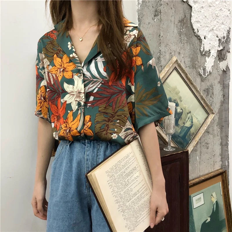 Women-s-Fashion-Casual-Loose-Short-Sleeve-Shirt-New-Summer-Retro-Hong-Kong-Style-T-shirt