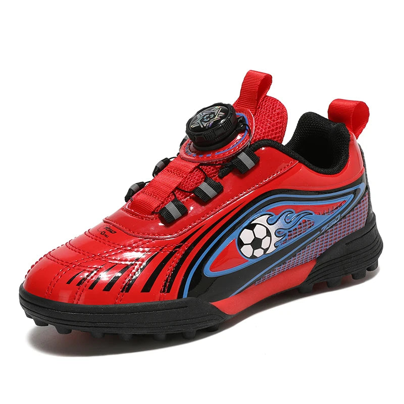 Children's Rotary Buckle Sneaker Boys Girls Professional Training Football Shoes Anti Slip Lightweight Fashion Football Footwear