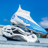 Mens Soccer Cleats Outdoor Lightweight High-Top Training Boots, Professional Athletic Long Spikes and TF Ground Football Shoes 5