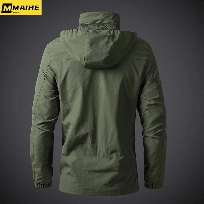 Mens Windbreaker Jackets Waterproof Military Hooded Coat Male New Combat Jackets Men Autumn Outdoor Hiking Biking Bomber Outwear 6