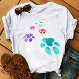 Unisex Colorful Heart & Paw Print T-Shirt