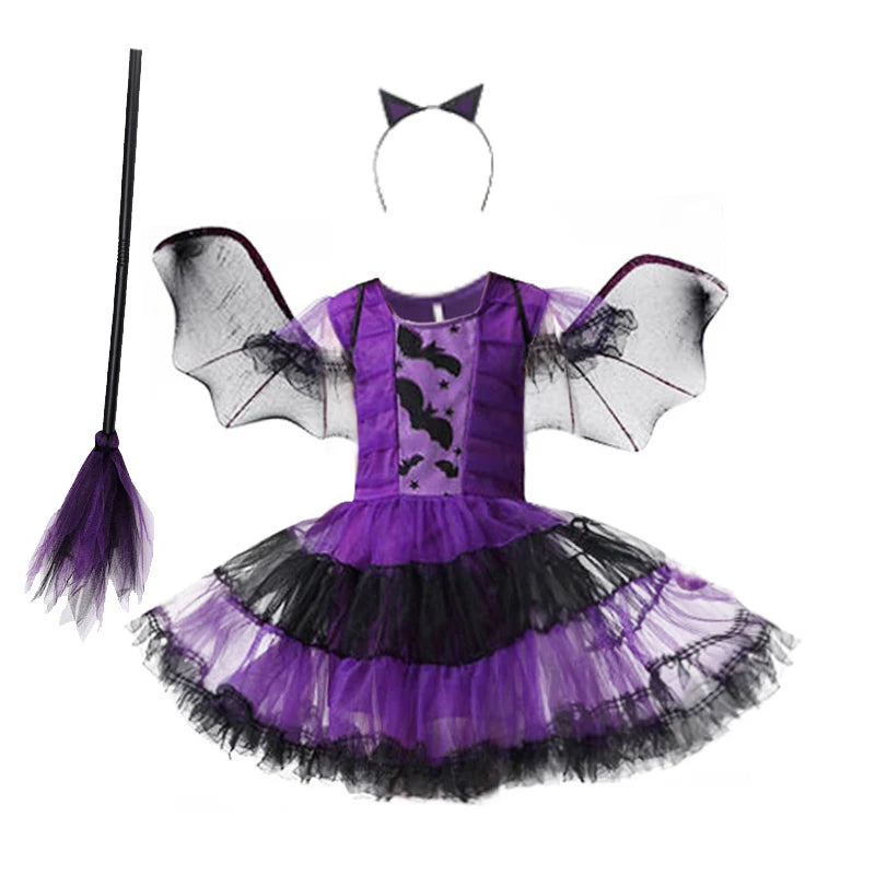 Baby Girls Halloween Cosplay Party Sally Dresses The Nightmare Before Christmas Anime Children Horror Cosplay Costume Outfit 6