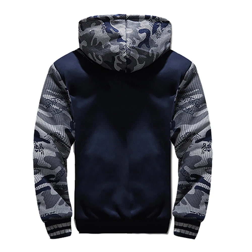 Men's Jacket Camouflage Thicken Winter Jackets for Men Fleece Long Sleeve Coat Man Casual Hoodies Streetwear Men's Coats 2
