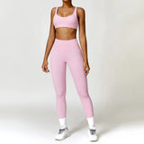 Women Tracksuit Yoga Set 2PCS Sportswear Workout Clothes Athletic Wear Gym Legging Fitness Bra Crop Top Long Sleeve Sports Suits 6