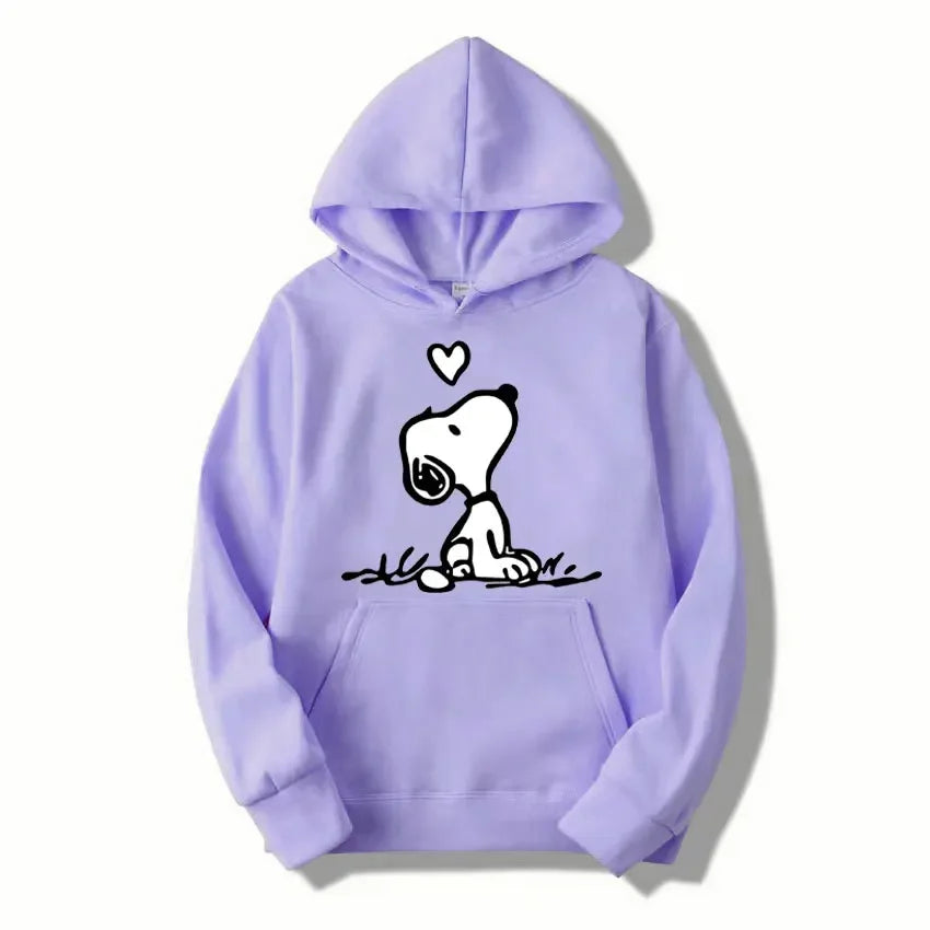 American Cartoon Comics Snoopy Hoodie Women Man Pullover Tops Spring Autumn Men  2024 New Casual Couple Sweatshirt Clothing 6