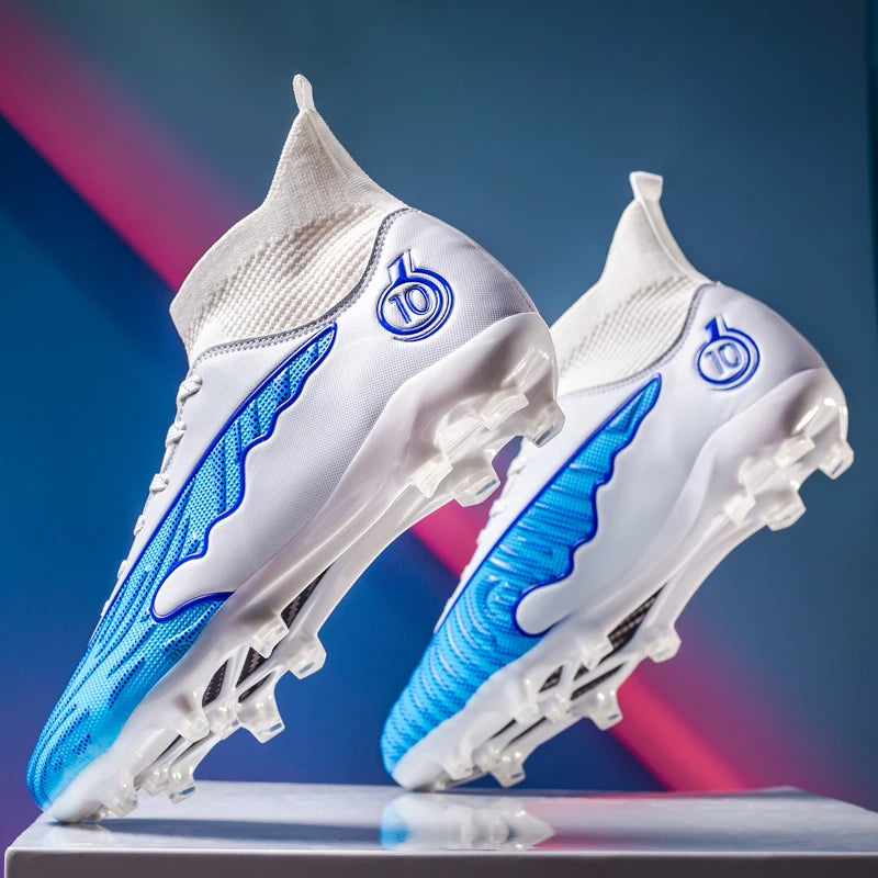 Mens Soccer Cleats Outdoor Lightweight High-Top Training Boots, Professional Athletic Long Spikes and TF Ground Football Shoes 3