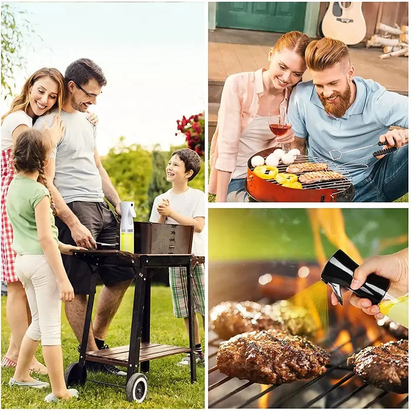 200/300/500ml Oil Spray Bottle BBQ Cooking Olive Oil Sprayer Plastic Baking Oil Spray Empty Bottle Vinegar Bottle Or  Oil brush 6