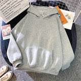 2024Autumn Casual Women's Solid Hoodie Comfortable Strecth Sweatshirts Loose Pocket Warm Clothes Fashion Street Female Pullovers 6